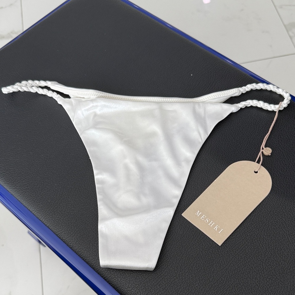 Meshki Pearl White Bikini Bottom